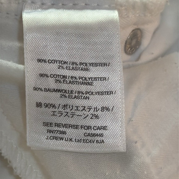 J.Crew 8” Toothpick White Jeans - Picture 11 of 11